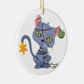 Kat Tangled kerstlicht Keramisch Ornament (Rechts)