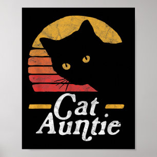 Kat Tante  tachtig stijl Sun Cat Retro Dist Poster