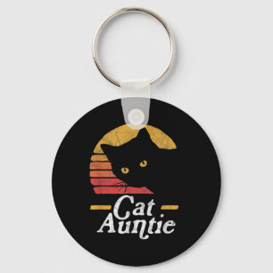 Kat Tante  tachtig stijl Sun Cat Retro Dist Sleutelhanger
