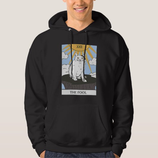 Kat Tarot Kaart De Dwaze Meme Kat Hoodie (Voorkant)