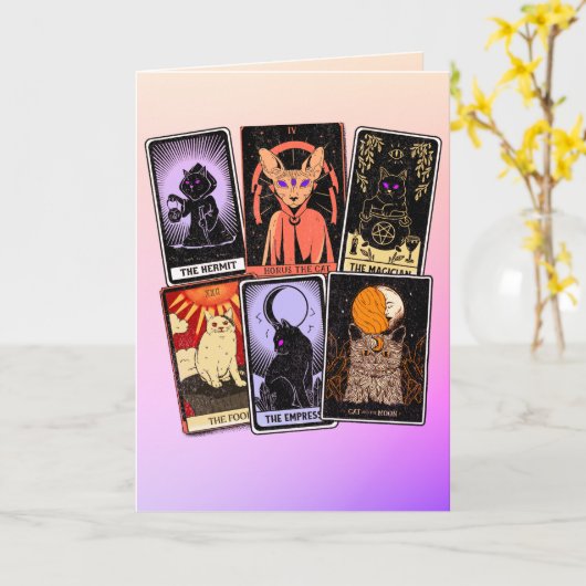 Kat Tarot-Kaart-Halloween Empress. Hermit, Fool Kaart (Gele Bloem)