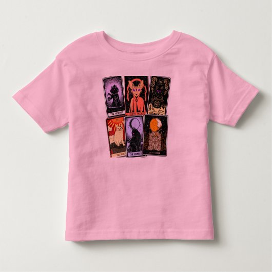 Kat Tarot-Kaart-Halloween Empress. Hermit, Fool Kinder Shirts (Voorkant)