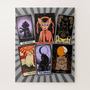 Kat Tarot-Kaart-Halloween Empress. Hermit, Fool Legpuzzel
