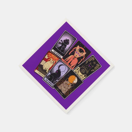 Kat Tarot-Kaart-Halloween Empress. Hermit, Fool Servet (Hoek)