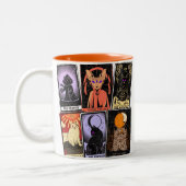 Kat Tarot-Kaart-Halloween Empress. Hermit, Fool Tweekleurige Koffiemok (Links)
