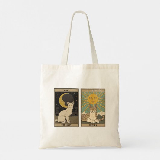 Kat Tarot Kaart Tote Bag (Achterkant)