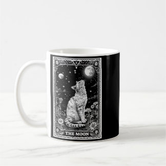 Kat Tarotkaart Hekserige Maan Hoed Halloween Zwart Koffiemok