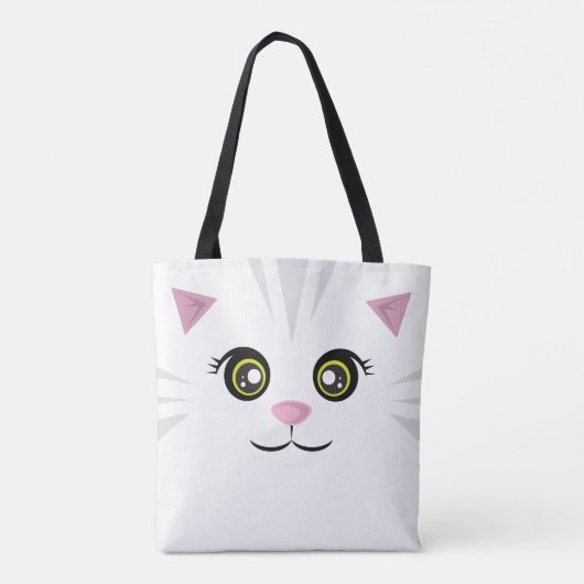 Kat-Tas - Grijze strepen Tote Bag (Achterkant)