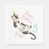 Kat-tastic Purrfect Birthday Party Custom Napkins Servet (Voorkant)