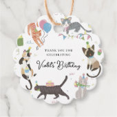 Kat-tastic Purrfect Birthday Party Dank u Bedankjes Labels (Voorkant)