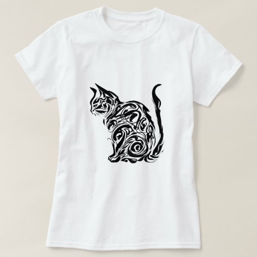 Kat tattoo stijl t-shirt (Design voorkant)