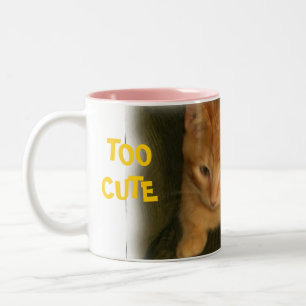 Kat "TE GESCHIKT VOOR KOFFIE"-Mok Tweekleurige Koffiemok