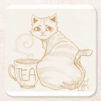 Kat Tea Break Kartonnen Onderzetters