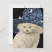  Kat Tea Party Invitation  Blue Pet Kaart (Achterkant)