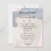 Kat Tea Party Invitation Blue Pet Kaart (Voorkant)