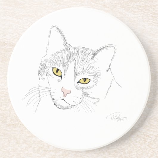 Kat Tekening Onderzetter (Voorkant)
