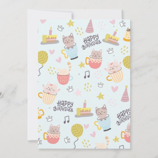 Kat Thee Feestje | Kit-Thee Feest Uitnodiging (Achterkant)