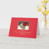 Kat & Thee Rozen Kerstdag Kaart (Gele Bloem)