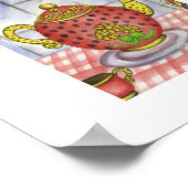 Kat Theepot Kunstprint Poster (Hoek)