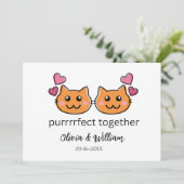 Kat Thema Grappige Verloving Felicitatieskaart Lie Aankondiging (Staand voorkant)