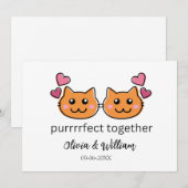Kat Thema Grappige Verloving Felicitatieskaart Lie Aankondiging (Voorkant / Achterkant)