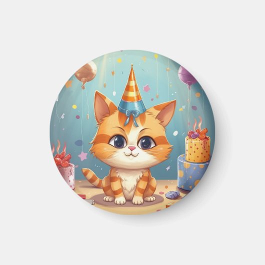 Kat thema magneet sinaasappelkat schattig (Voorkant)