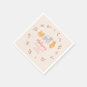 Kat Thema Roze Verjaardagsfeest Servet (Hoek)