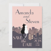 Kat-thema trouwontwerp kaart (Voorkant)