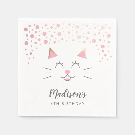 Kat Theme Birthday Party Servet (Voorkant)