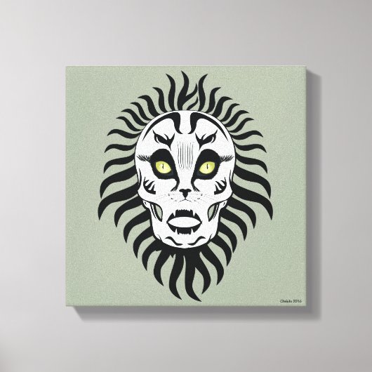 Kat Thleed Skull Ontworpen Originele Kunst Canvas Afdruk (Voorkant)