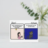 Kat Thoughts Briefkaart (Staand voorkant)