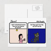 Kat Thoughts Briefkaart (Voorkant / Achterkant)