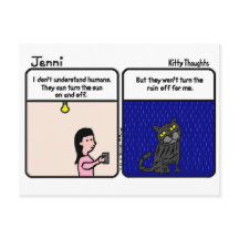 Kat Thoughts Briefkaart