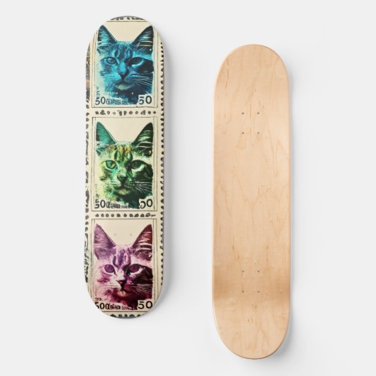Kat Ticket: Whimsical Skateboard Design (Voorkant)