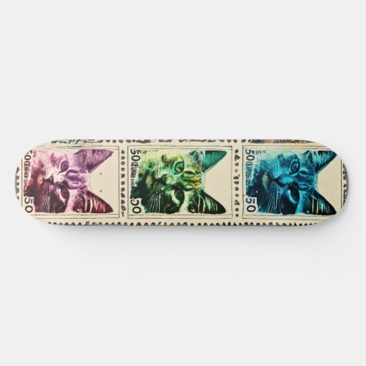 Kat Ticket: Whimsical Skateboard Design (Horizontaal)