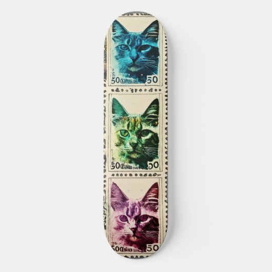 Kat Ticket: Whimsical Skateboard Design (Voorkant)