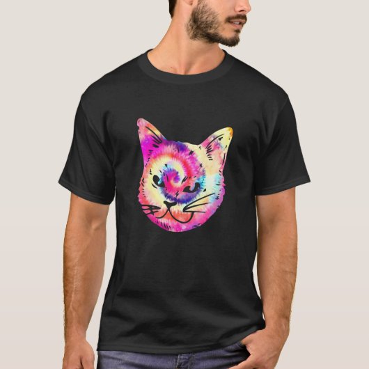 Kat Tie Dye Kitten Kitty Kat Moeder Kat Vader T-shirt (Voorkant)