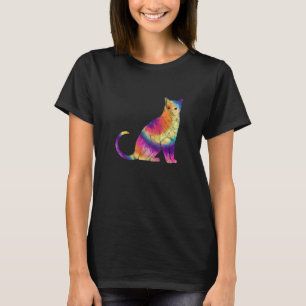 Kat Tie Dye Kitten Kitty Katten Eigenaar Kat Moede T-shirt