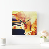 Kat tijd vierkante klok (Huis)