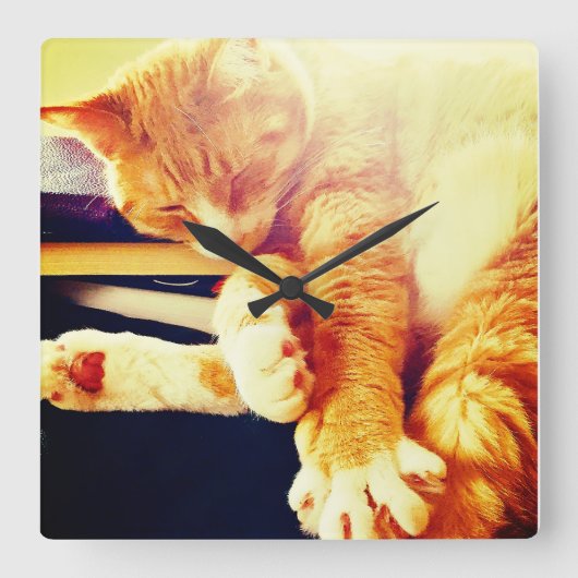 Kat tijd vierkante klok (Voorkant)