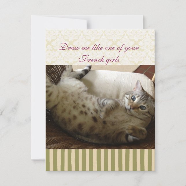 Kat Titanic Quote Brocade Stripe Notecard (Voorkant)