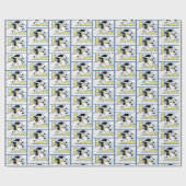 Kat toiletpapier blauw geel cadeaupapier (Vlak)