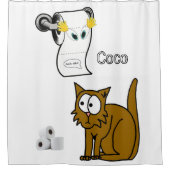 Kat-toiletpapier voor douchetgordijnen douchegordijn (Voorkant)