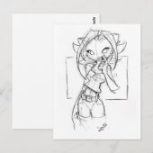 Kat Tooth Pick Briefkaart (Voorkant / Achterkant)