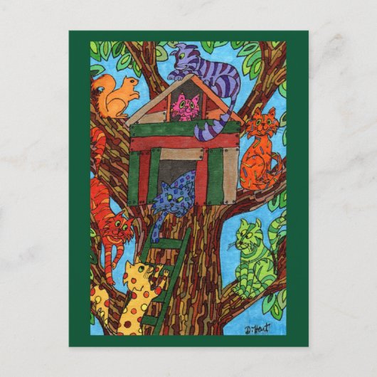 Kat Tree House Briefkaart (Voorkant)