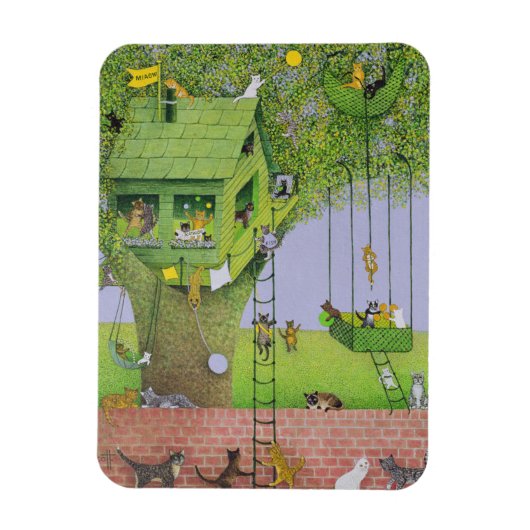 Kat Tree House Magneet (Verticaal)