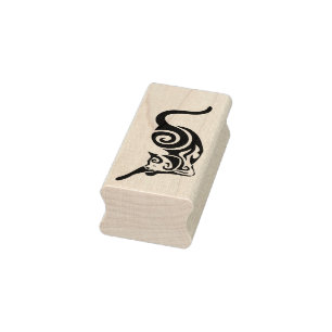 Kat Tribal Binnenlandse katachtige Stretch Rubberstempel