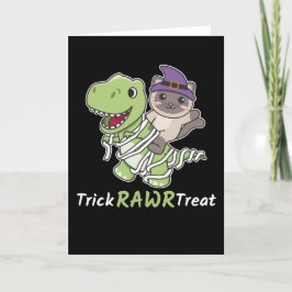 Kat Truc Rawr Traktatie T-rex Mum Kostuum Feestdagen Kaart
