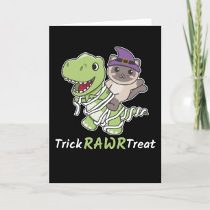 Kat Truc Rawr Traktatie T-rex Mum Kostuum Feestdagen Kaart