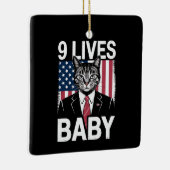 Kat Trump 9 leeft Baby Grappige Trump Kat Keramisch Ornament (Rechts)